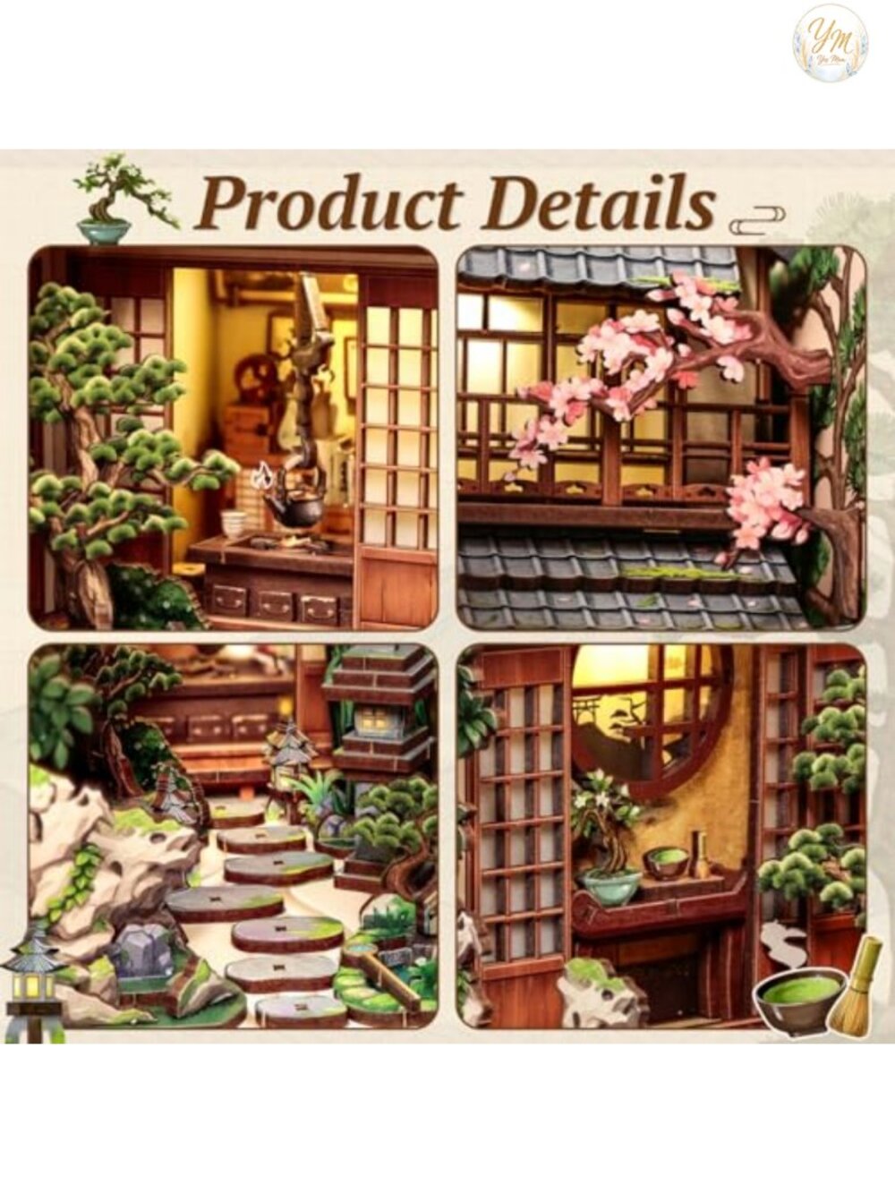 DIY Miniature House Book Nook Kit Japanese 3D Wooden Puzzle with LED Lights - Picture 4 of 5